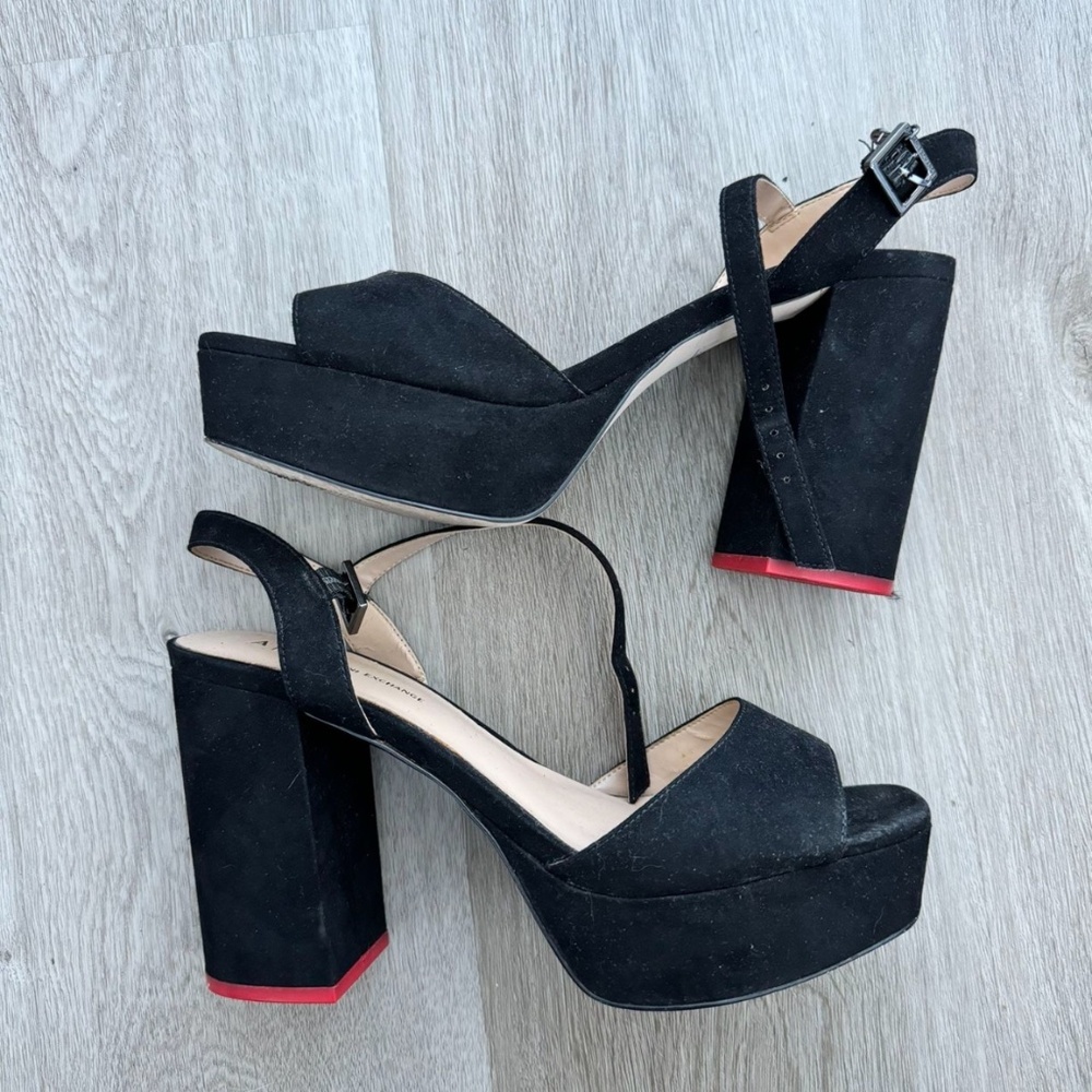Armani Exchange black high heels sandals Size 8.5
